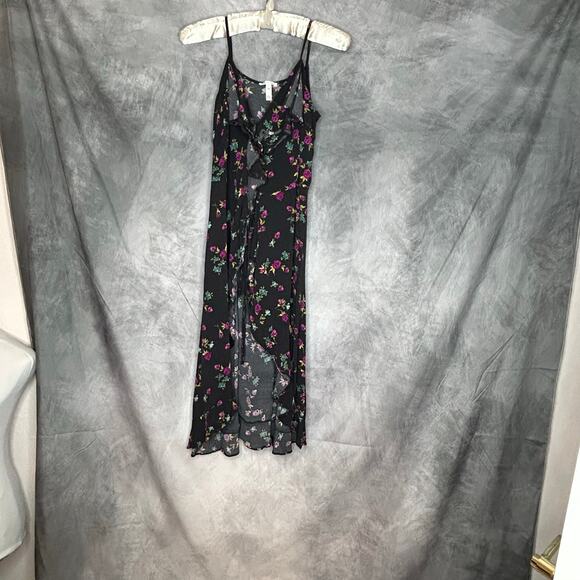 LEITH Dress Wrap Midi Women XS Cover Up Whimsigoth Romantic Floral Flowy - Picture 1 of 5